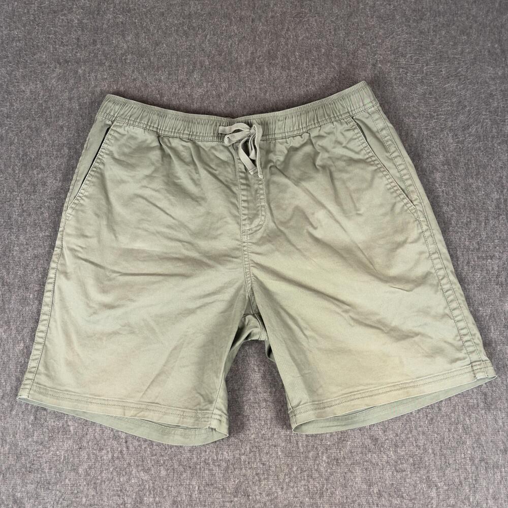 Katin Shorts Mens Large Green Chino Drawstring Elastic Stretch Casual Summer